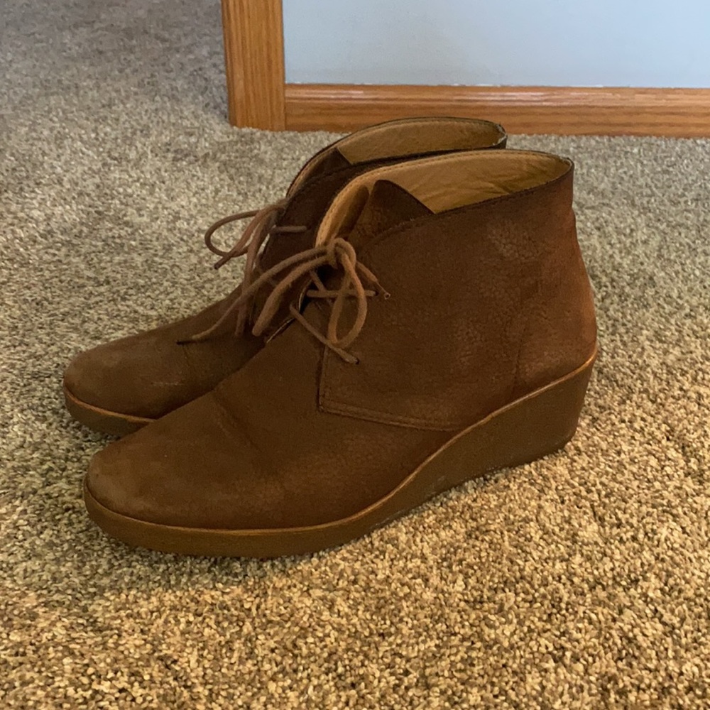 Lucky Brand Wedge Brown Booties